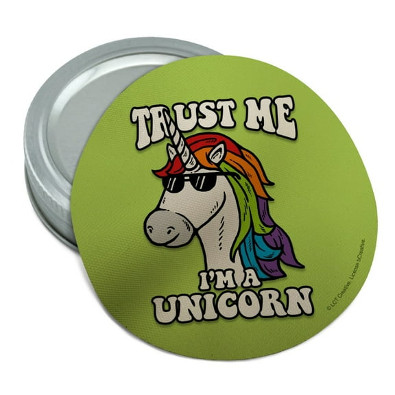 Trust Me I'm a Unicorn Funny Humor Round Rubber Non-Slip Jar Gripper Lid Opener
