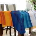 thumbnail image 5 of Yayeee Tablecloths 54" x 54" Rectangle Wrinkle Resistant Party Table Cover, Orange Abstract Wavy, 5 of 8