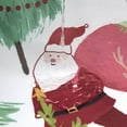 thumbnail image 2 of Christmas Tree Shower Curtain Santa Deer Holiday Shower Curtains for Bathroom, Vintage Red and Green Merry Christmas Fabric Cloth Bath Decor Set with 12 Hooks, 72x72 inch, 2 of 6
