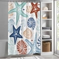 thumbnail image 3 of Ocean Teal Starfish Fabric Shower Curtain Marine Life Coastal Washable Shower Curtains for Bathroom, Waterproof Bath Curtain with Hooks Home Decor 36x72in, 3 of 8