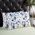 thumbnail image 4 of Seasonal Herb Flower Throw Pillow Cover,Watercolor Blue Orange Botanical Rectangle Decorative Pillow Case Protector Soft Cushion Cover Lumbar Pillowcase for Couch Sofa Bedroom Car Decor 20x26 Inch, 4 of 8