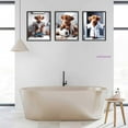 thumbnail image 2 of Funny Bathroom Highland Cow Wall Art Set of 3, Brown Cute Cow Animal Canvas Posters Prints Wall Decor, Vintage Rustic Farmhouse Home Painting Pictures for Kids Room Restroom, 2 of 6