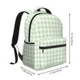 thumbnail image 2 of Zufioo Pistachio Green Checkboard Print Casual Student Backpack, Adjustable Shoulder Straps Multi-Function Multi-Pocket Sports Bag Travel Backpack, Unisex-One Size, 2 of 5