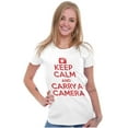 thumbnail image 4 of Keep Calm Carry A Camera Photographer Womens Slim Fit Graphic Tee Brisco Brands L, 4 of 5