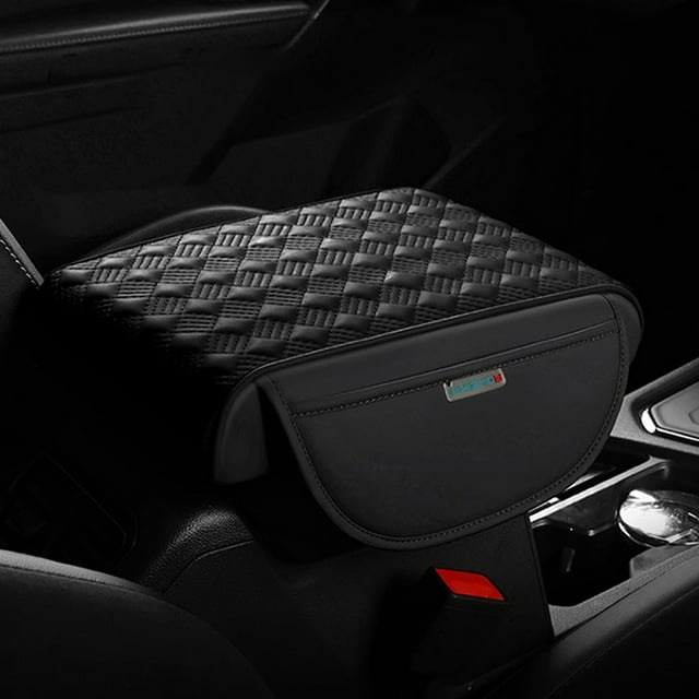 Car Interior Car Center Console Cover Pad Leather Auto Armrest Cover Car Armrest Box Mat with Added Storage Bag Personalized Classic Elbow Pad Arm Cushion Pads for Suv Truck