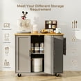 thumbnail image 3 of Walsunny 40" Kitchen Islands Carts with Storage Drop Leaf Countertop on Wheels Rolling Microwave Utility Carts with 3 Drawers 1 Storage Cabinets,Gray, 3 of 11