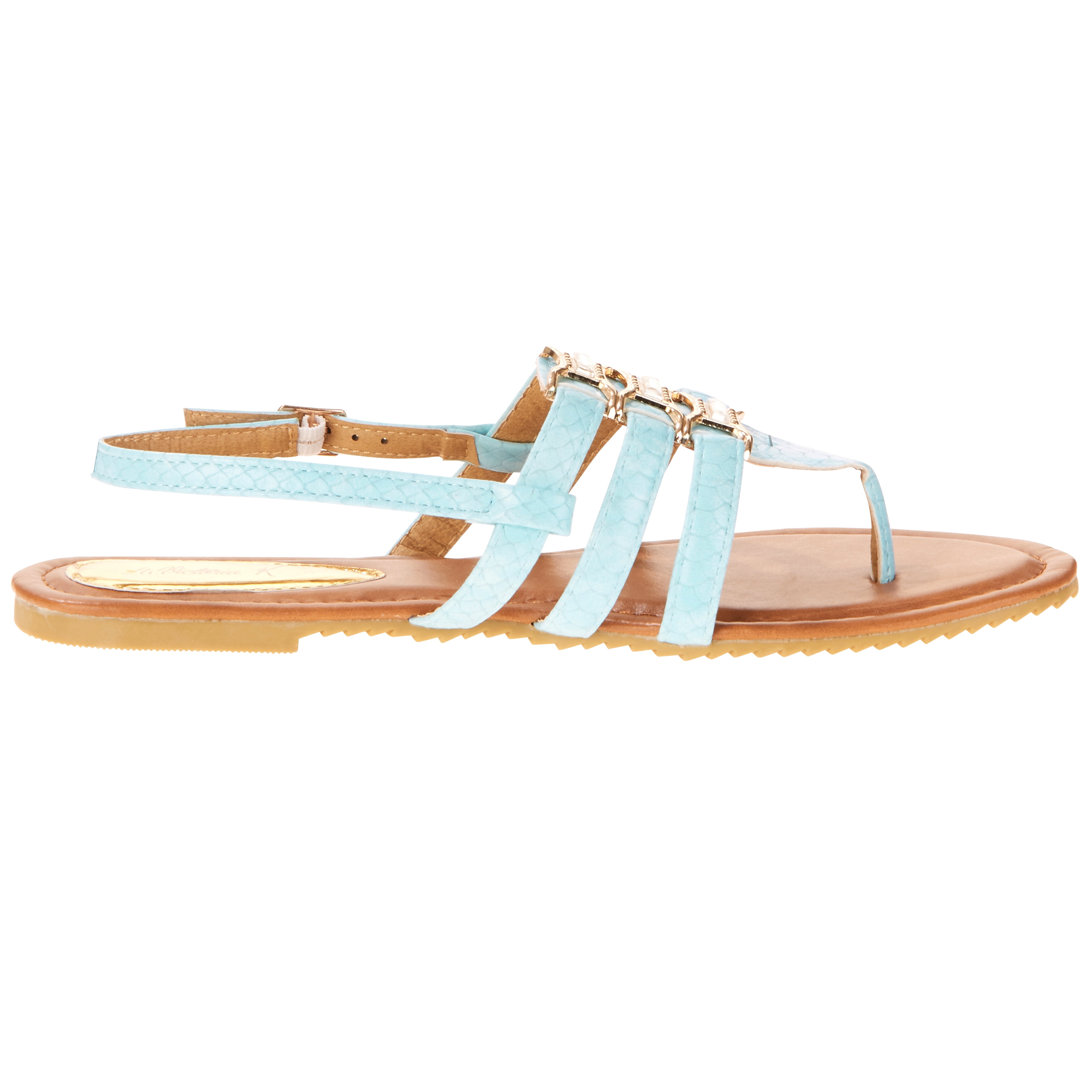 Victoria K Women's Crossover Straps Sandal's with Small Medallions