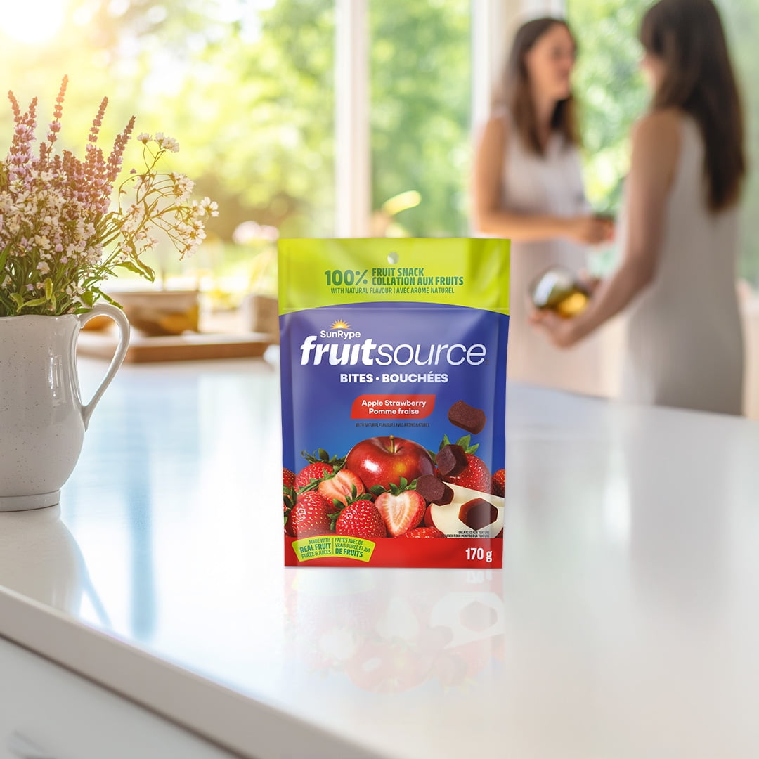 SunRype Fruitsource Apple Strawberry 100% Fruit Bites, 170 g