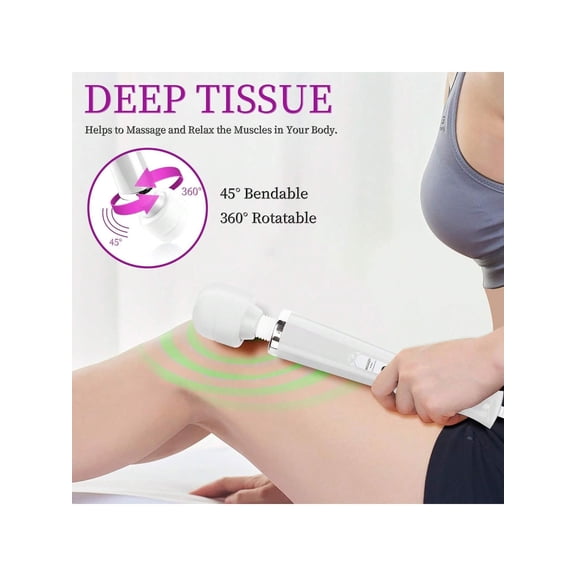 Personal Cordless Wand Massager, Handheld Electric Back Massager Wand with 10 Powerful Vibrations for Deep Full Body Massage and Pain Relief