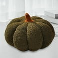 thumbnail image 4 of Almohadas de calabaza de Halloween, lindo cojín en forma de 3D, decoración del hogar de Halloween, juguetes de peluche, almohada rellena para sala de De color verde oscuro, 4 of 8