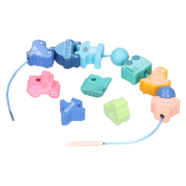 Juguete para enhebrar cuentas para niños, juguete para enhebrar cuentas con cuerda de madera, juguete para enhebrar cuentas con cuerda de madera, juguete para enhebrar cuentas de mayor durabilidad