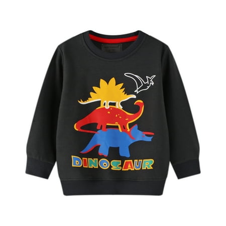 

Little Boys Cartoon Dinosaur Print T-Shirt Tops Shirts Casual Sweatshirt