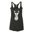 thumbnail image 2 of Deer Rose Animal Lover Tri-Blend Racerback Tank Top, Vintage Black, Large, 2 of 3