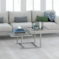 thumbnail image 5 of 43" Silver Glass Square Coffee Table With Two Shelves, 5 of 5
