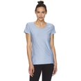 thumbnail image 1 of Reebok Womens Gym  Workout T-Shirt - Dynamic Fitted Performance Short Sleeve Athletic Top - Dynamic Faded Denim Heather, X-Small, 1 of 4