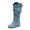 Blue, variant on Rokment Womens Slouchy Wide Calf Knee High Boots with No Heel Fashion Casual Leather Buckles Winter Spring Long Tall Dress Boots Black Size 6