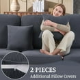 thumbnail image 4 of Sectional Couch Covers for Sofa Cushion L Shaped Couch Cover Washable Soft Couch Cushion Covers Stretch Sofa Slipcovers with 2 Pcs Pillowcases(3-Piece 2 Seater + 1 Chaise, Dark Grey), 4 of 7