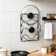 thumbnail image 6 of 1PCS Pot Lid Organizer Rack for Cabinet Door,3-Tier Pot Lids Holder,No Drilling Adhesive Wall/Door Mounted Rustproof Pot and Pan Cover for Kitchen Storage,Classic Black, 6 of 6