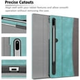 thumbnail image 6 of Fintie Portfolio Case for Samsung Galaxy Tab S8+/S8 Plus 2022/S7 FE 2021/S7 Plus 2020 12.4 inch Tablet, With S Pen Holder Multiple Angle View Cover with Pocket Auto Sleep/Wake, Denim Turquoise, 6 of 7