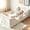 White, variant on Spanspace Toddler Bed, Toddler Floor Bed – Low-to-Ground Design with Detachable Guard Rails, Soft Upholstered Transition Bed, Standard Crib Size for kids Ages 1–6 (Gray)