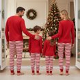 thumbnail image 4 of RUINIXCW Family Christmas Pajamas Matching Sets Xmas PJS Holiday Jammies for Whole Family Tree Long Sleeve Tops and Striped Pants Family Christmas Outfits Sleepwear, 4 of 10