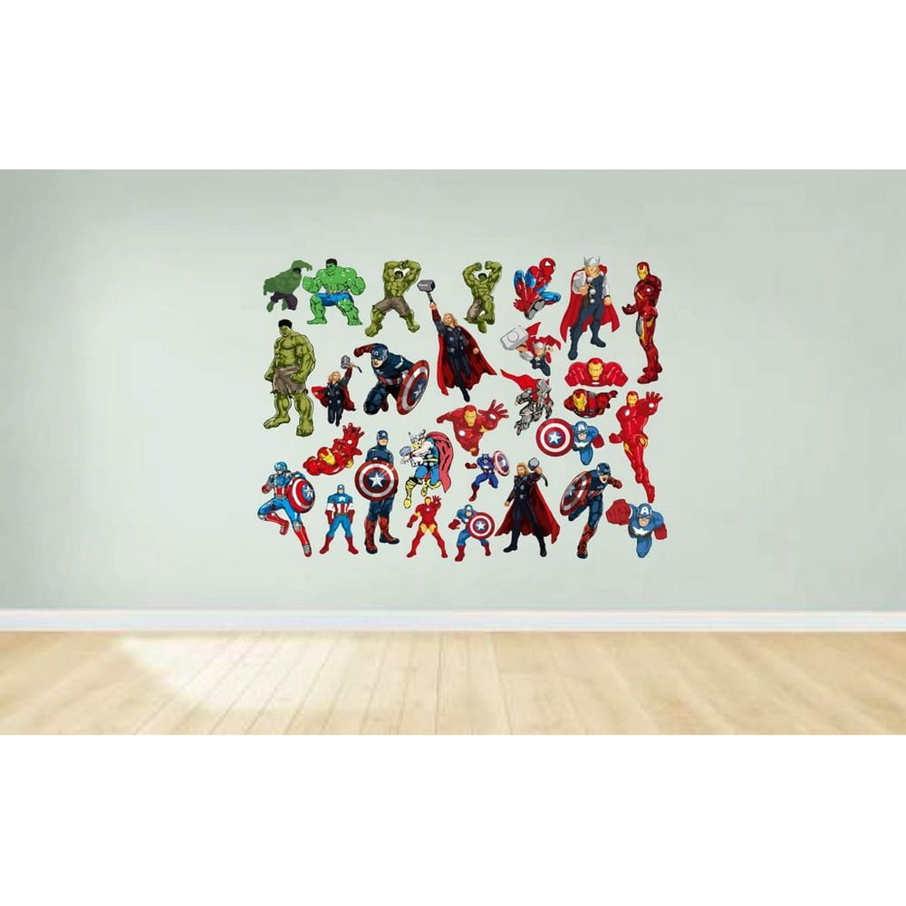 Marvel Super Heroes All Collection Colored Cartoon Character Wall Art