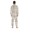thumbnail image 4 of FORMRS Onesies Pajama for Adults Unisex Hoodie Winter Jumpsuit One Piece Sleepwear, Sizes S-2XL, Beige Plaid Pattern, 4 of 7