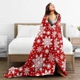 thumbnail image 5 of Winter Snowflakes Red Throw Blanket Ultra Soft Warm All Season Christmas Decorative Fleece Blankets for Bed Chair Car Sofa Couch Bedroom 80"X60", 5 of 6