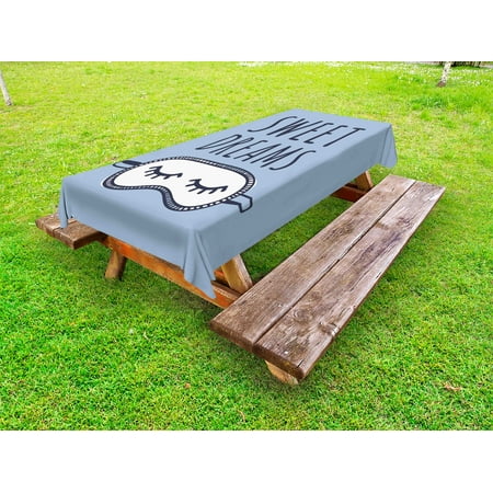 

Sweet Dreams Outdoor Tablecloth Hand Drawn Sleeping Theme Illustration Doodle Simplistic Arrangement Decorative Washable Fabric Picnic Tablecloth 58 X 104 Inches Slate Blue Dark Blue by Ambesonne