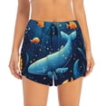 thumbnail image 3 of Uemuo Whimsical Underwater Fantasy Pattern Women's Athletic Shorts High Waisted Running Shorts with Liner Pockets Gym Elastic Workout Shorts-Small, 3 of 9