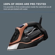 Rowenta Steam Force Pro Iron for Clothes, Stainless Steel Soleplate, 1850 Watts, Smart Screen, Handheld Iron, Black & Copper, DW9580