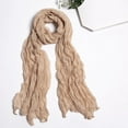 thumbnail image 4 of Women Scarf Solid Color Long Wide Crumple Thin Decorative Soft Perspective Wrinkled Scarf Clothes Accessory, 4 of 10