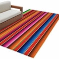 thumbnail image 2 of Abstract Washable Area Rugs 2.7'x5', Colorful Mexican Stripe Red Orange Farmhouse Low Pile Throw Living Room Rug Non-Slip Sturdy Edge Binding Carpet for Indoor Entryway Bedside Kitchen, 2 of 9