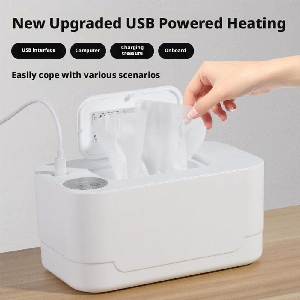 Baby Wipe Warmer, Large Capacity Wipes Dispenser, Fast and Even Heating, Diaper Wipe Warmer with Night Light, Newborn Essentials