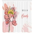 thumbnail image 3 of Ambesonne Saying Shower Curtain, Hello Beauty Peony Blossom, 69"Wx75"L, Multicolor, 3 of 3