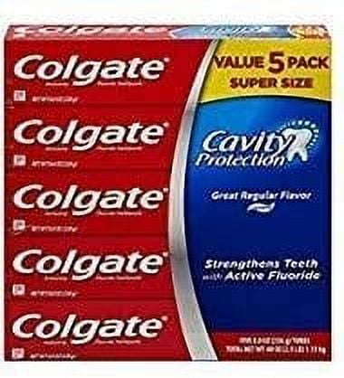 Colgate Cavity Protection Regular Flavor Fluoride Toothpaste 8 Ounce Tube (10 Pack)