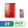 thumbnail image 2 of Red Metallic Bubble Mailers, Padded Self Seal Envelopes, 25 Count, 6.5 x 9 in, 2 of 7