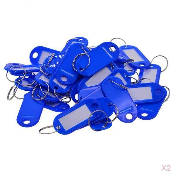 segolike 100pcs Removable Waterproof Key Tags ID Name Card Tags Mark Label Blue