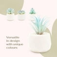 thumbnail image 5 of Mini Blue Artificial Succulent in Pots (White Ceramic, 4 Pot Set) Fake Plants for Indoors, Office Decor Blue, Room Decorations Aesthetics & Office Home Decor Gifts-Faux Plant, 5 of 5