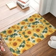 thumbnail image 5 of Xecao Green Leaf Sunflower print Flannel Mat: Non-slip, 16x24in. Ideal for kitchen, bedroom, bath & living room., 5 of 9