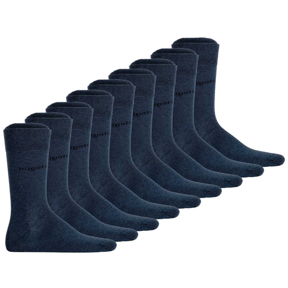 bugatti calcetines de hombre, paquete de 9 - Calcetines Algodón Suave Uni Basic Azul 39-42