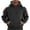 Black, variant on Fanshiluo Men's Pullover Hoodie Sweatshirt, Solid Color Hooded Top with Button Collar and Kangaroo Pocket,Size L