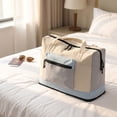 thumbnail image 4 of Shoe Storage Bag with Clear Window, Waterproof Plastic Travel Organizer Pouch with Handle, Large Capacity Laundry Toiletry Divider for Luggage Packing, Gym, Weekend Trip, Beige, 4 of 4