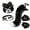 Black and white, variant on 4Pcs Therian Cat Fox Mask and Tail Paws Neck Chocker Set,Furry Anime Fox Wolf Mask with Leather Choker and Faux Fur Tail for Halloween Cosplay Party