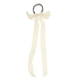 thumbnail image 4 of Unique Bargains 1 Pc Solid Bow Long Ribbon Hair Elastic Band Beige, 4 of 5