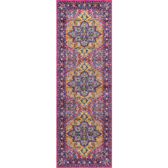 nuLOOM Vonda Fancy Persian Runner Rug, 2' 8" x 8', Orange