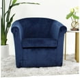 thumbnail image 2 of Fox Hill Trading Marlee 19"H Polyester Fabric Swivel Club Chair in Blue, 2 of 6