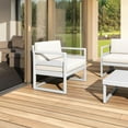 thumbnail image 3 of Compamia Mykonos Patio Club Chair in Silver finish with Natural Cushions, 3 of 8
