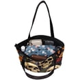 thumbnail image 5 of Skull Canvas Leather Mix Handbag with Twill, Sponge, Jeanette Material - 30x10.5x39cm/11.8x4.1x15.4in Size, 5 of 5