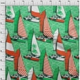 thumbnail image 4 of oneOone Georgette Viscose Green Fabric Nautical Dress Material Fabric Print Fabric By The Yard 42 Inch Wide, 4 of 6